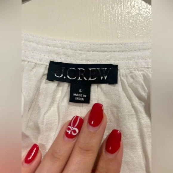 NWT J Crew Cabana Top Linen Shirt Breathable Date Vacation  CI542 White Small - Picture 5 of 11